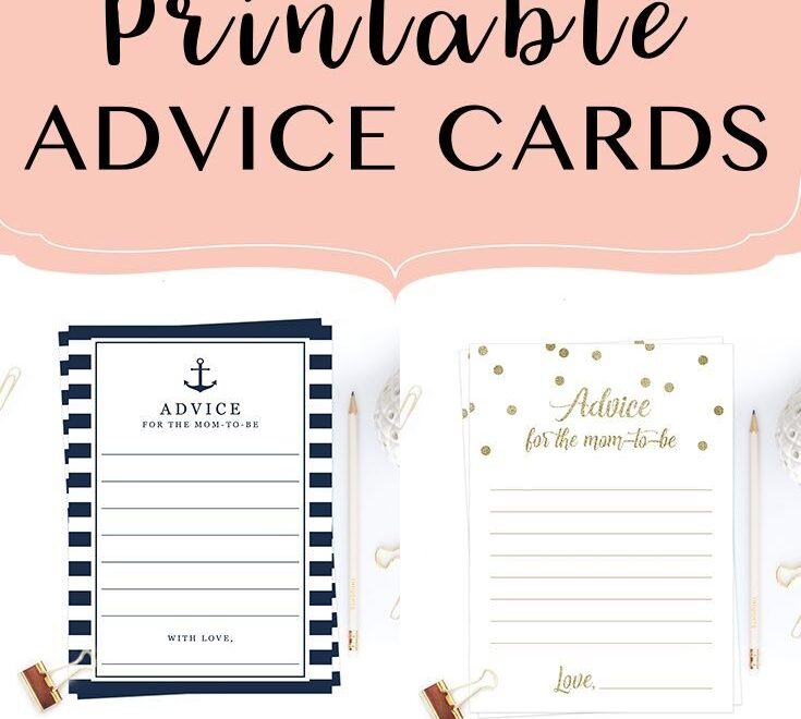 Printable Advice Cards Printable Baby Shower Advice For Mom to be