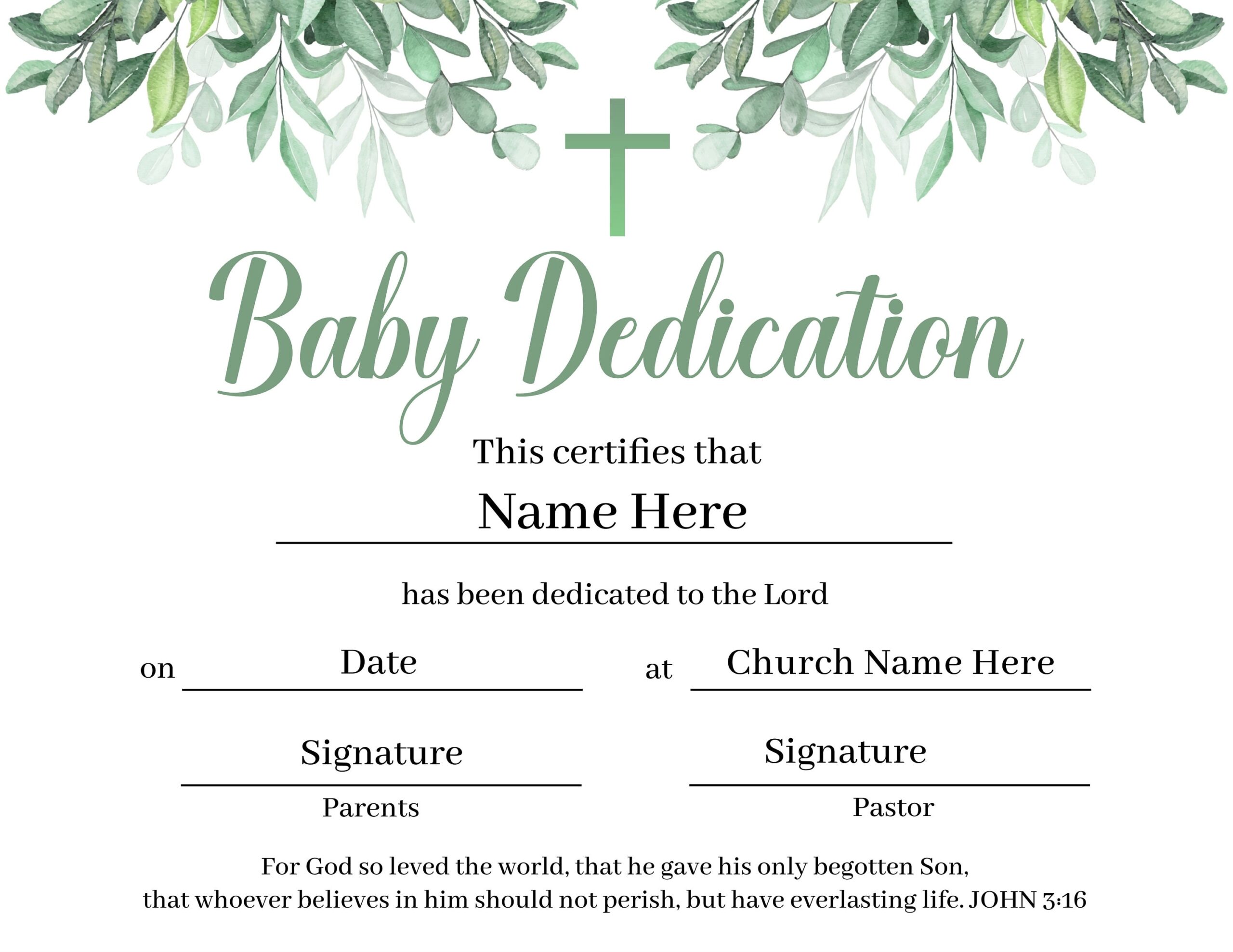 Printable Baby Dedication Certificate Editable Baby Christening Certificate Etsy Norway