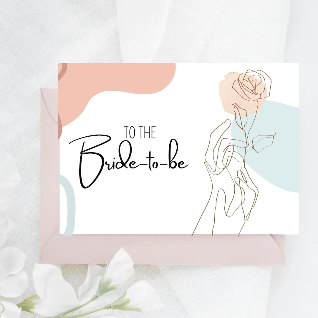Printable Bridal Shower Card To The Bride to be Card Wedding Bridal Shower PDF Instant Download 5x7 Digital Greeting Card Etsy