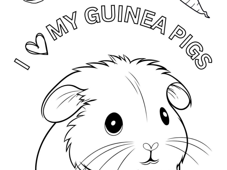Printable Coloring Page Guinea Pigs Download Print Etsy