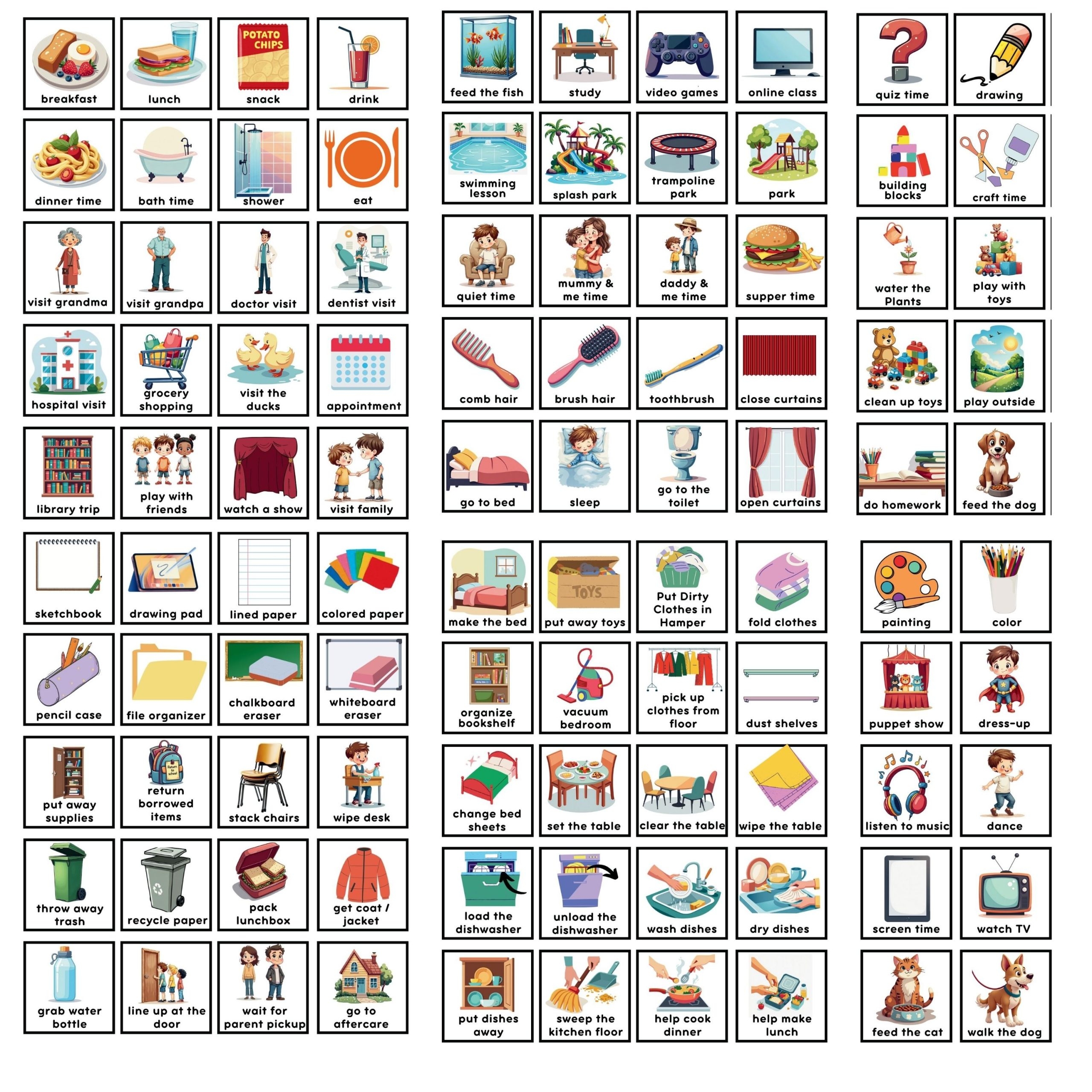 Printable Daily Routine Cards Visual Schedule Toddler Routine Chart For Boys Made By Teachers