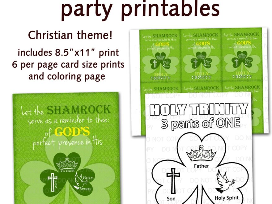Printable DIY St Patrick s Day Christian Religious Party Bundle Shamrock Holy Trinity Etsy UK