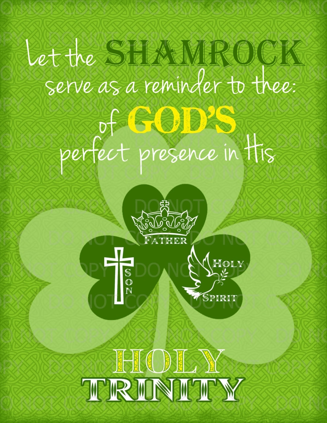 Printable DIY St Patrick s Day Christian Religious Print Shamrock Holy Trinity Etsy