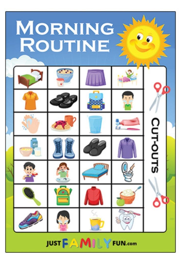 Printable Kids Morning Routine Chart With Pictures