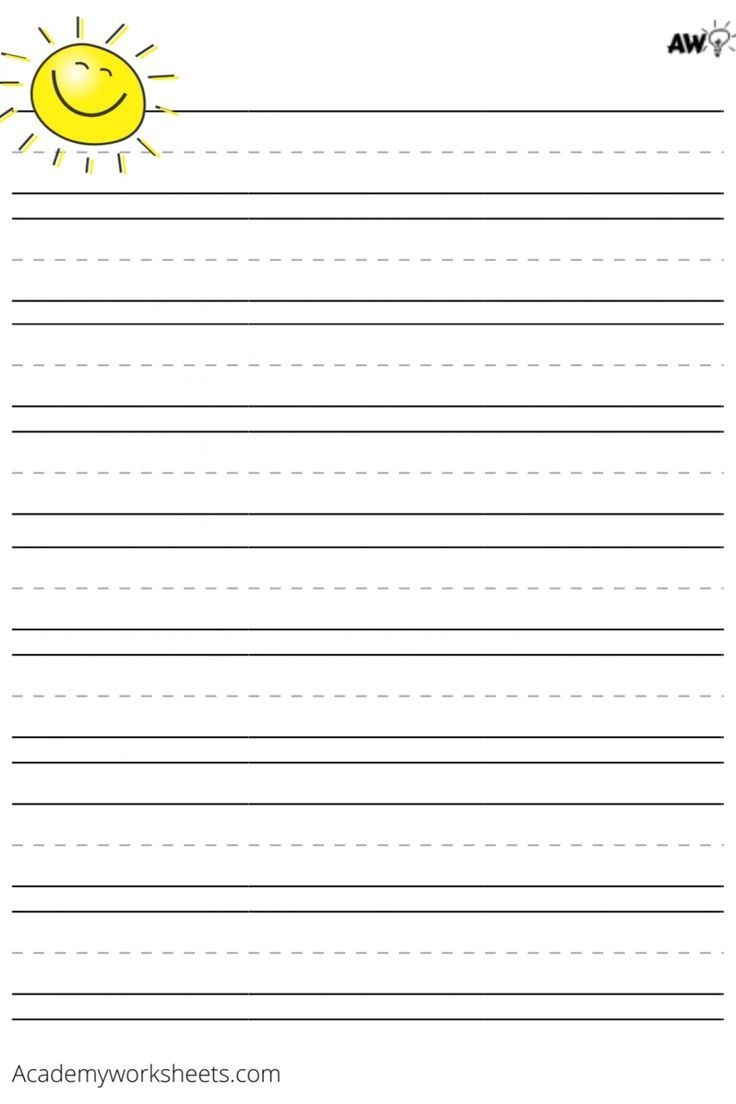 Printable Lined Paper Children Elementary Age