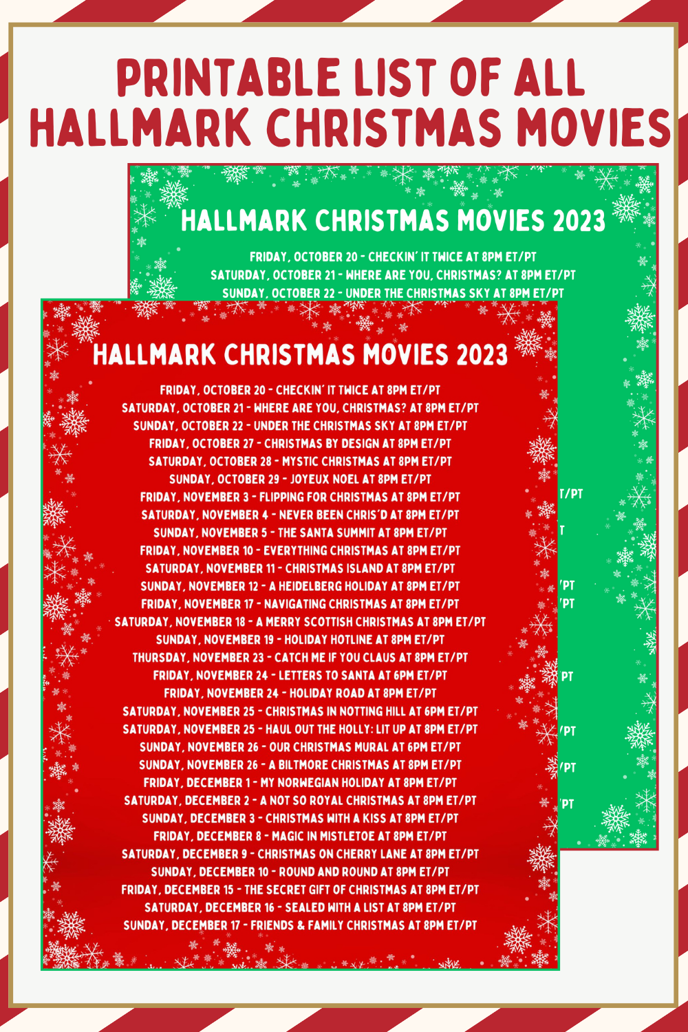 Hallmark Christmas Movies 2025 List Printable