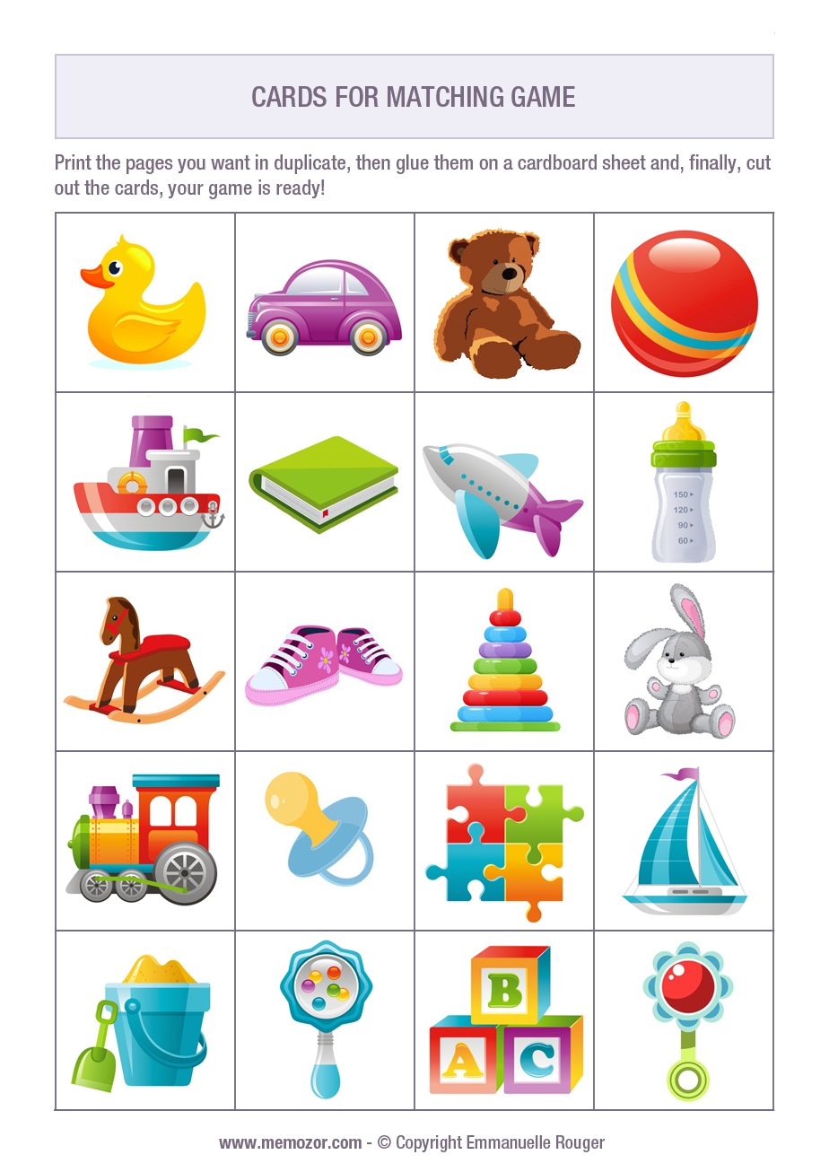 Matching Games For Toddlers Printable
