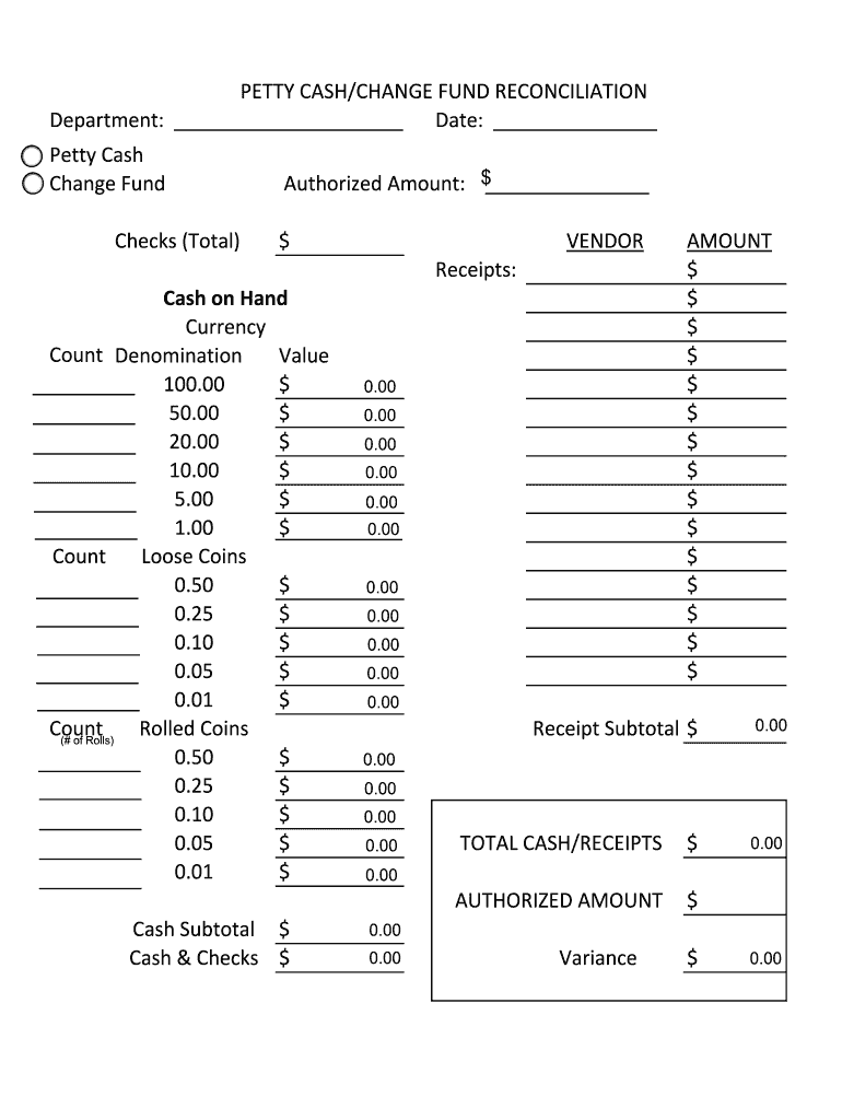 Printable Petty Cash Sheet Fill Online Printable Fillable Blank PdfFiller