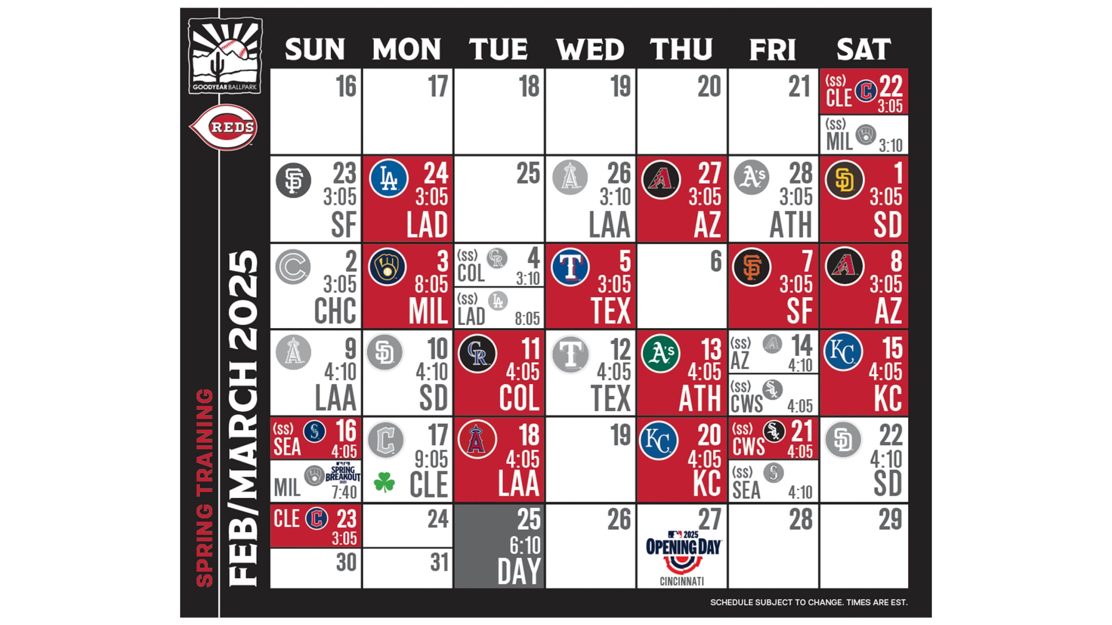Printable Schedule Schedule Cincinnati Reds