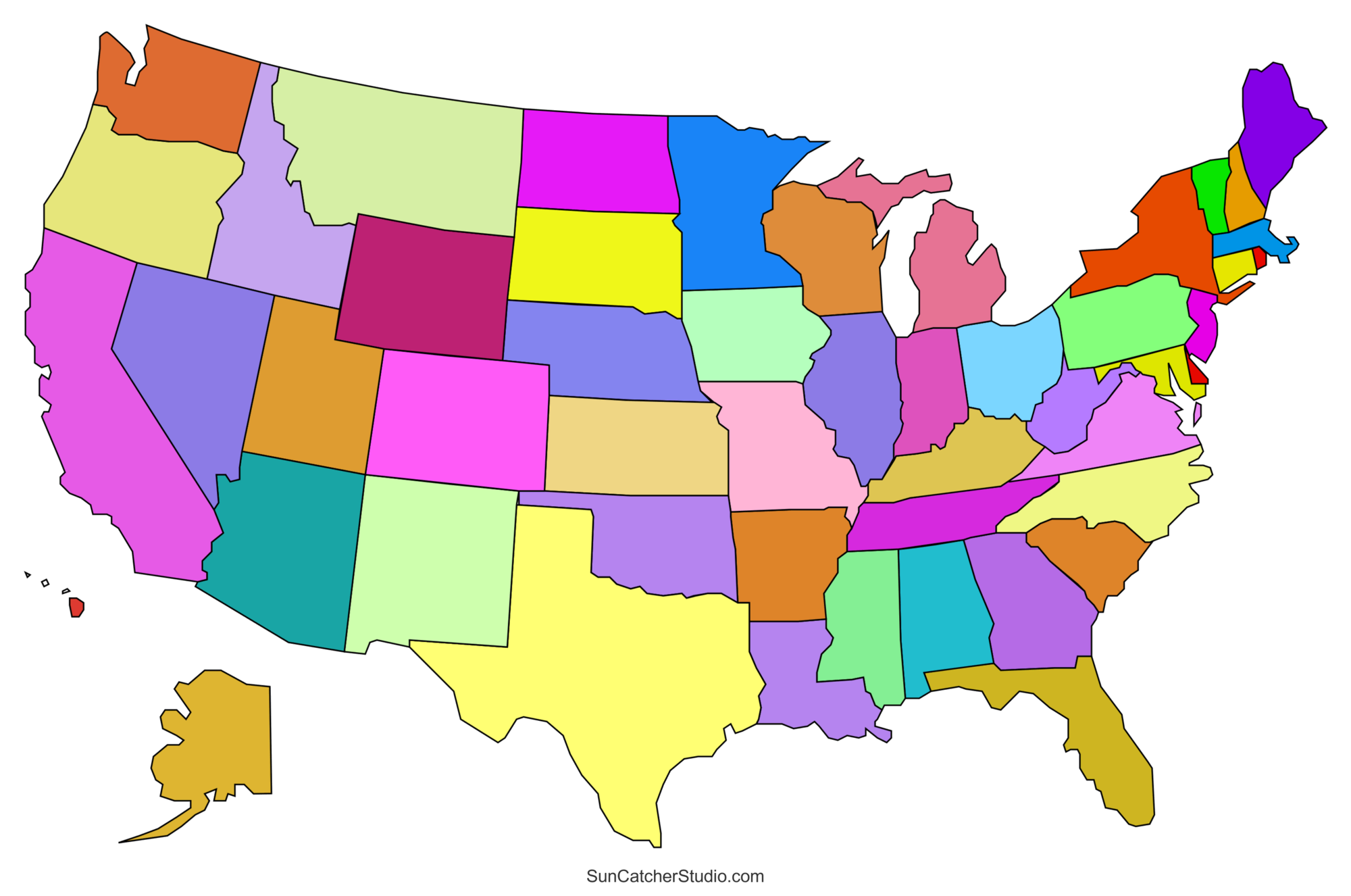 Printable Map Of Usa With Cities