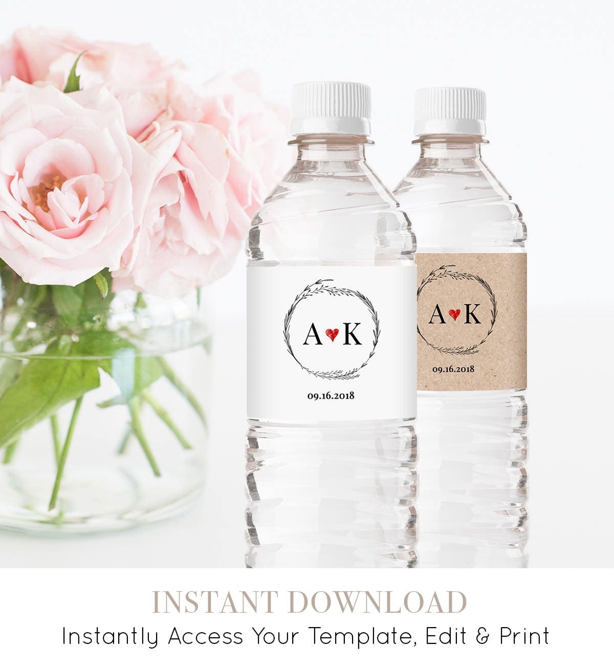 Printable Personalized Labels For Wedding Vase