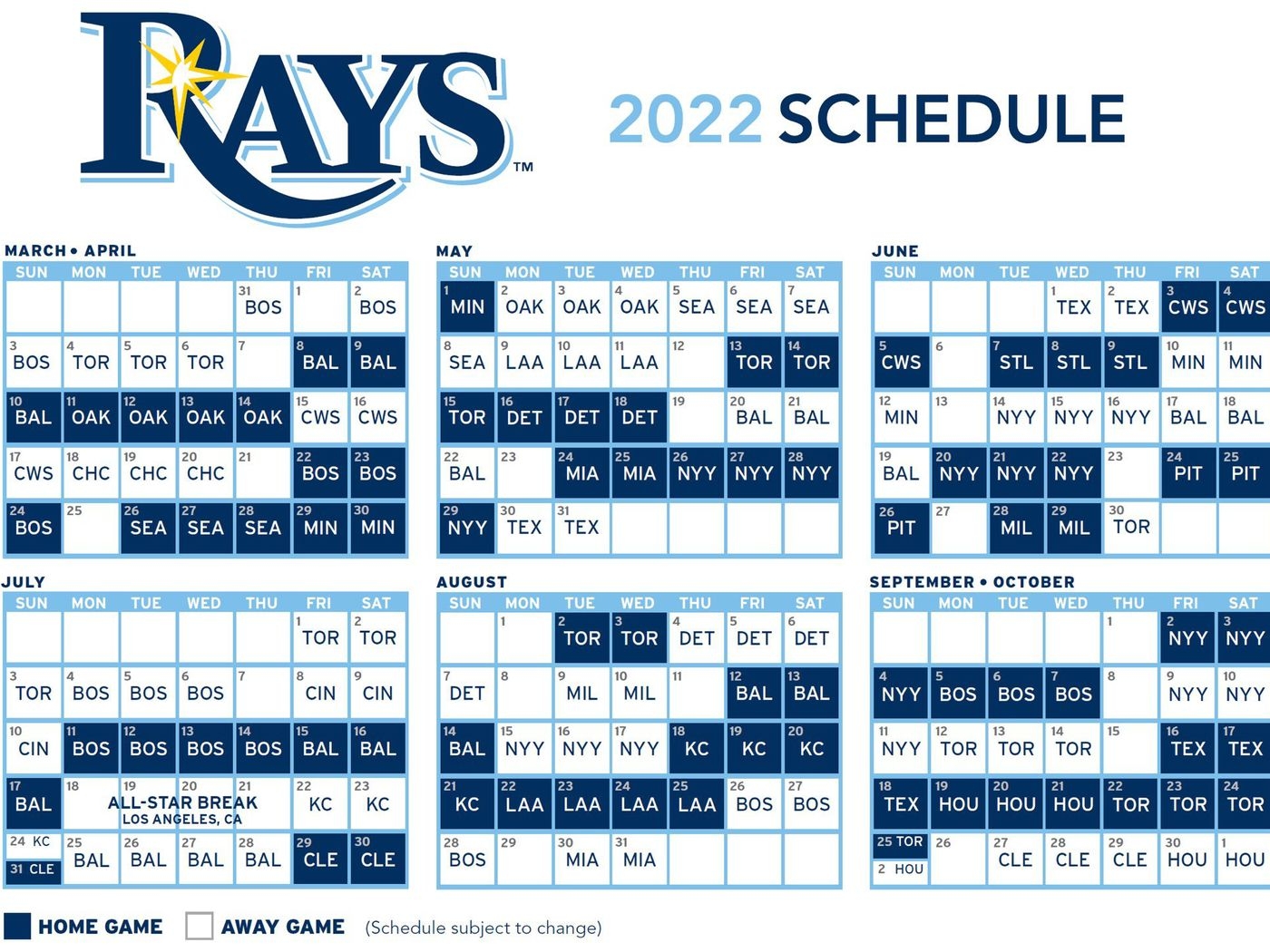 Rays Release 2022 Schedule DRaysBay
