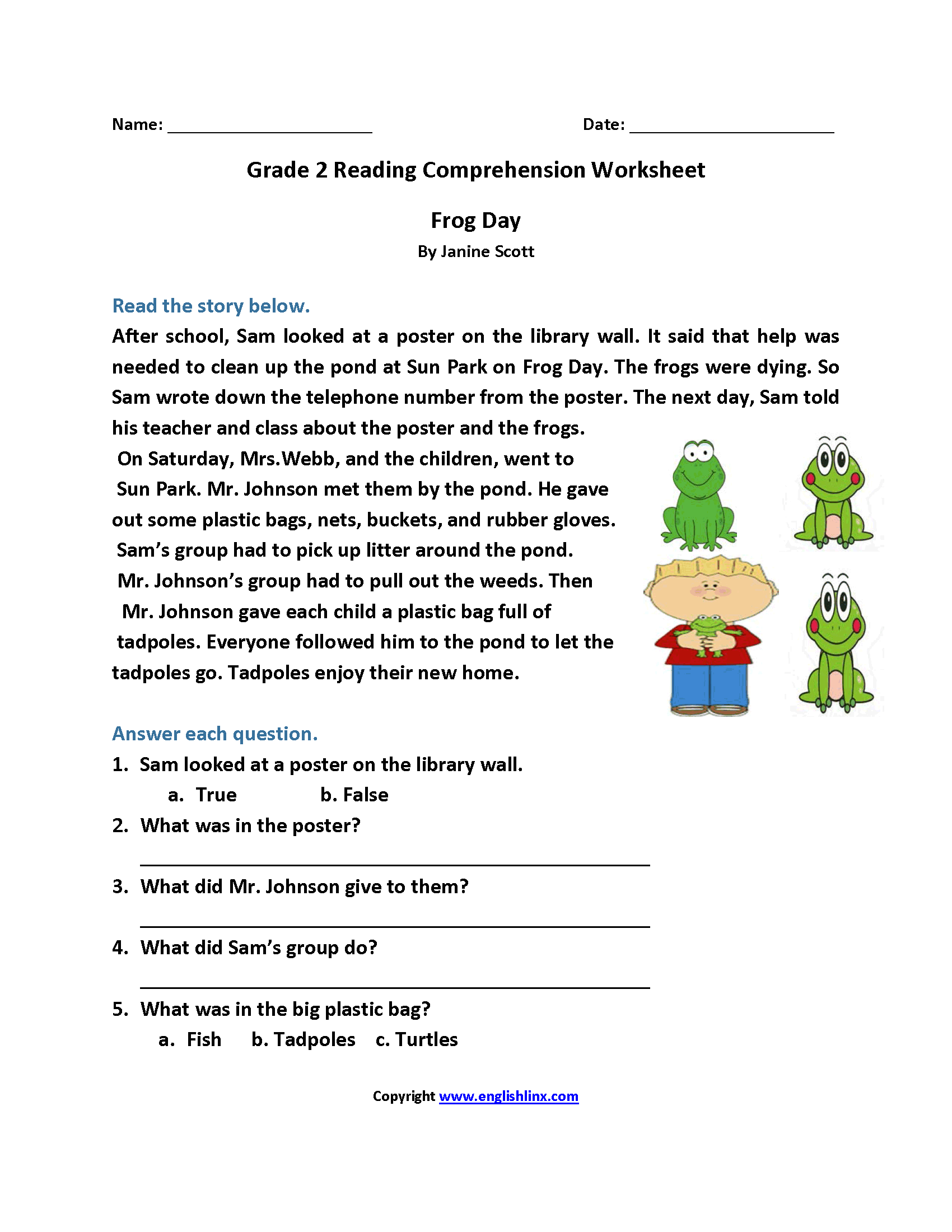 Free Printable Level 2 Reading Books