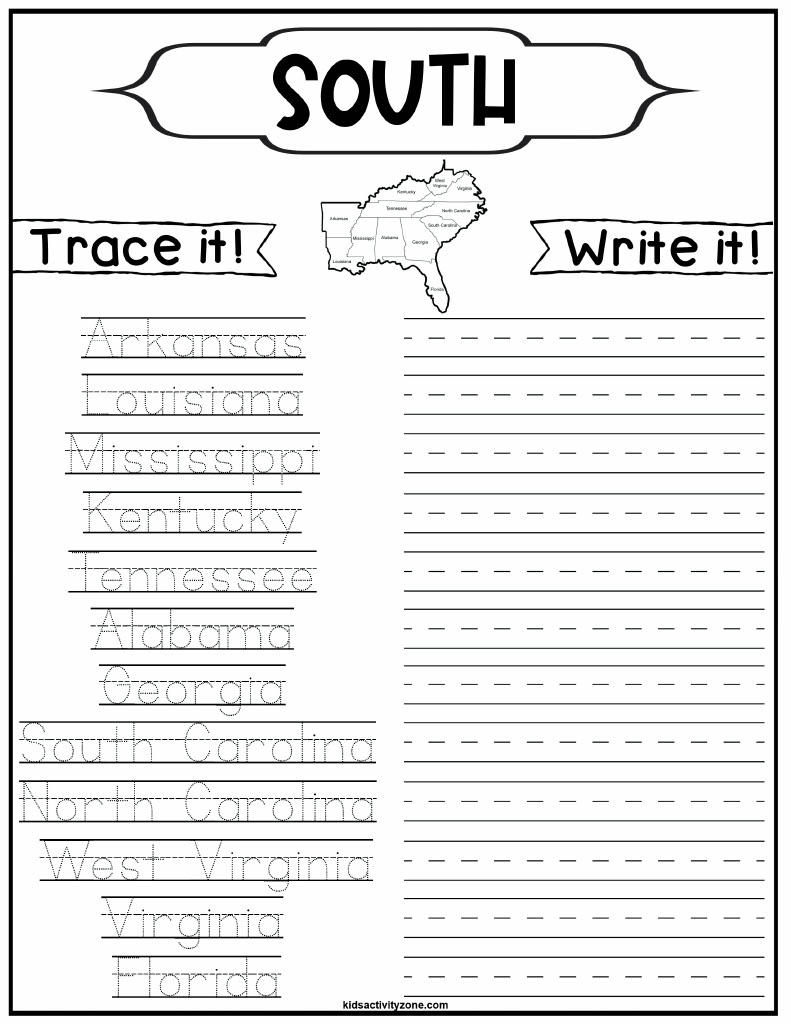 Regions Of The United States Worksheets Kids Activity Zone