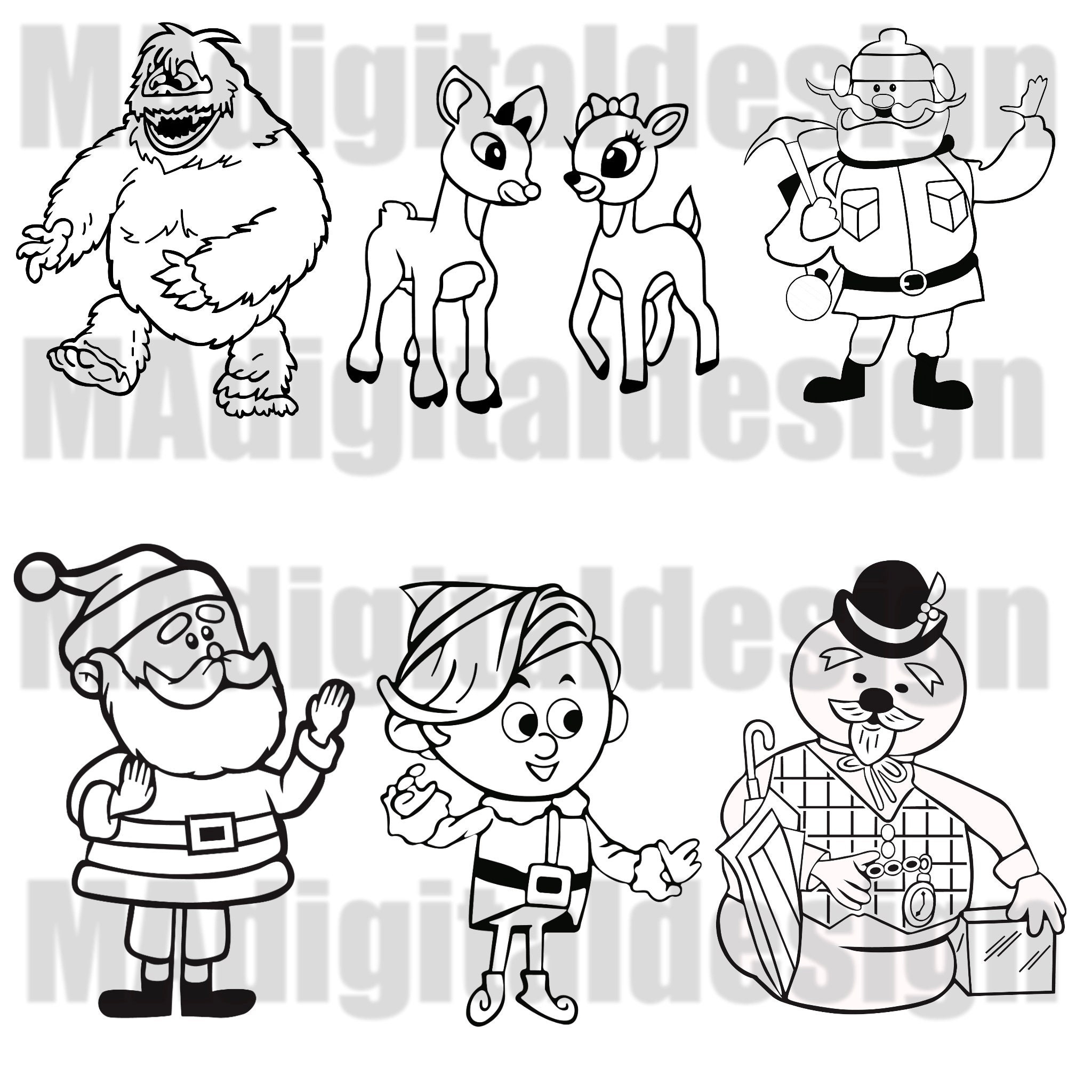 Rudolph The Red Nosed Reindeer Ausmalseite Bundle Enth lt 6 Bilder Pdf Datei F r Ferienpartys Lehrer Home School Und Mehr Etsy de