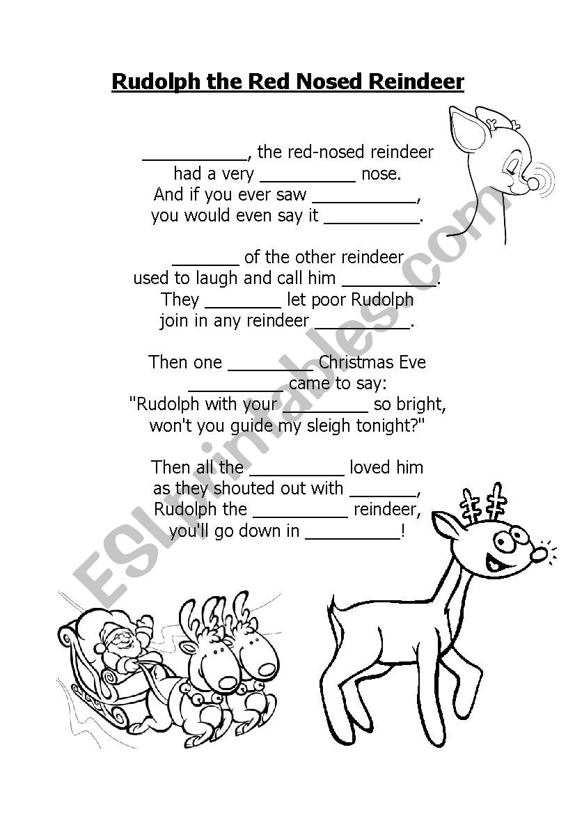 Rudolph The Red Nosed Reindeer Printable