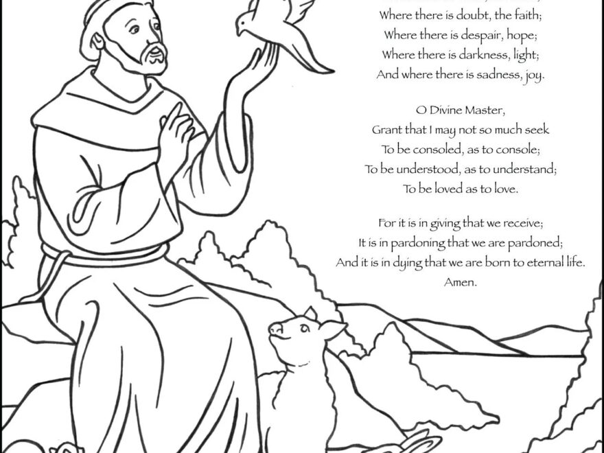 Saint Francis Prayer Printable Printable Party Favors
