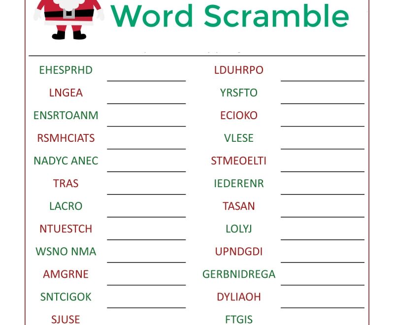 Santa s Christmas Word Scramble Activity Page Mama Likes This