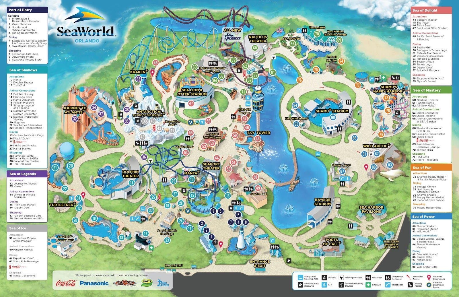 Sea World Map Map Of Seaworld Orlando Florida USA 