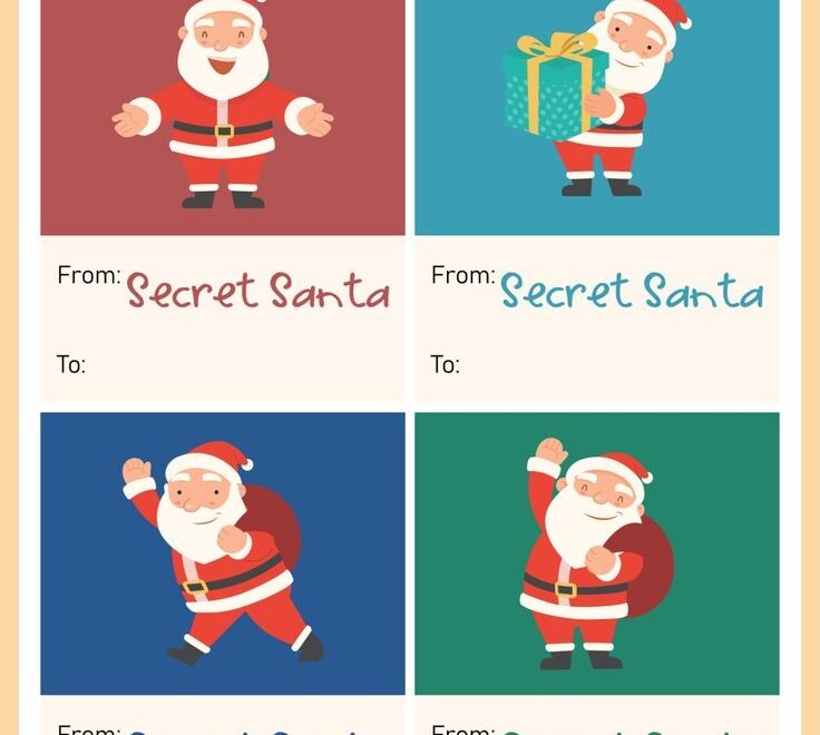 Secret Santa Cards 10 Free PDF Printables Printablee