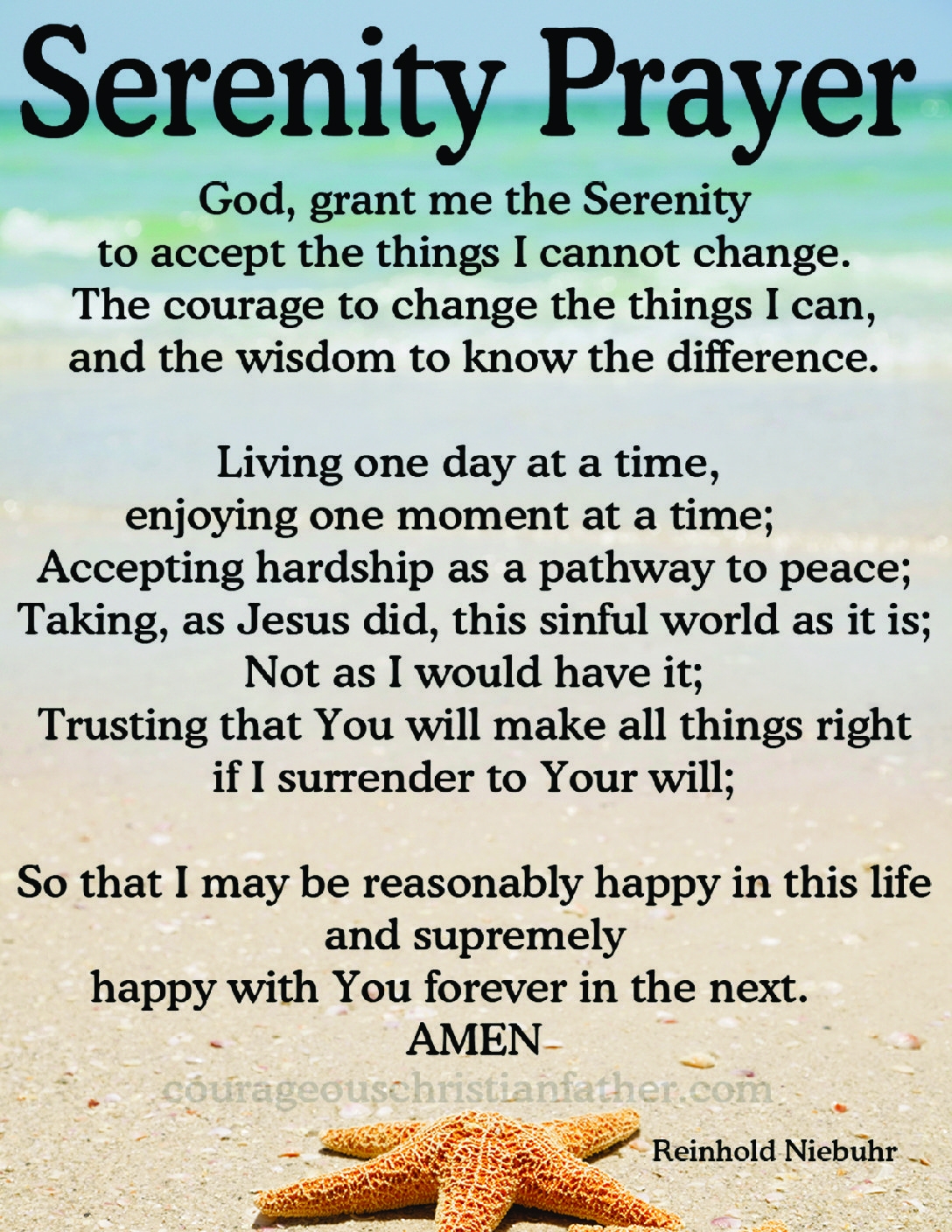 Free Printable Full Serenity Prayer