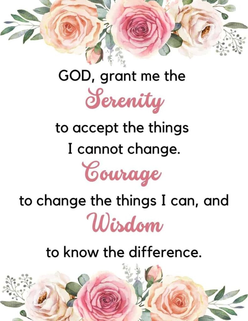 Serenity Prayer Free PDF Printable Long And Short Versions 
