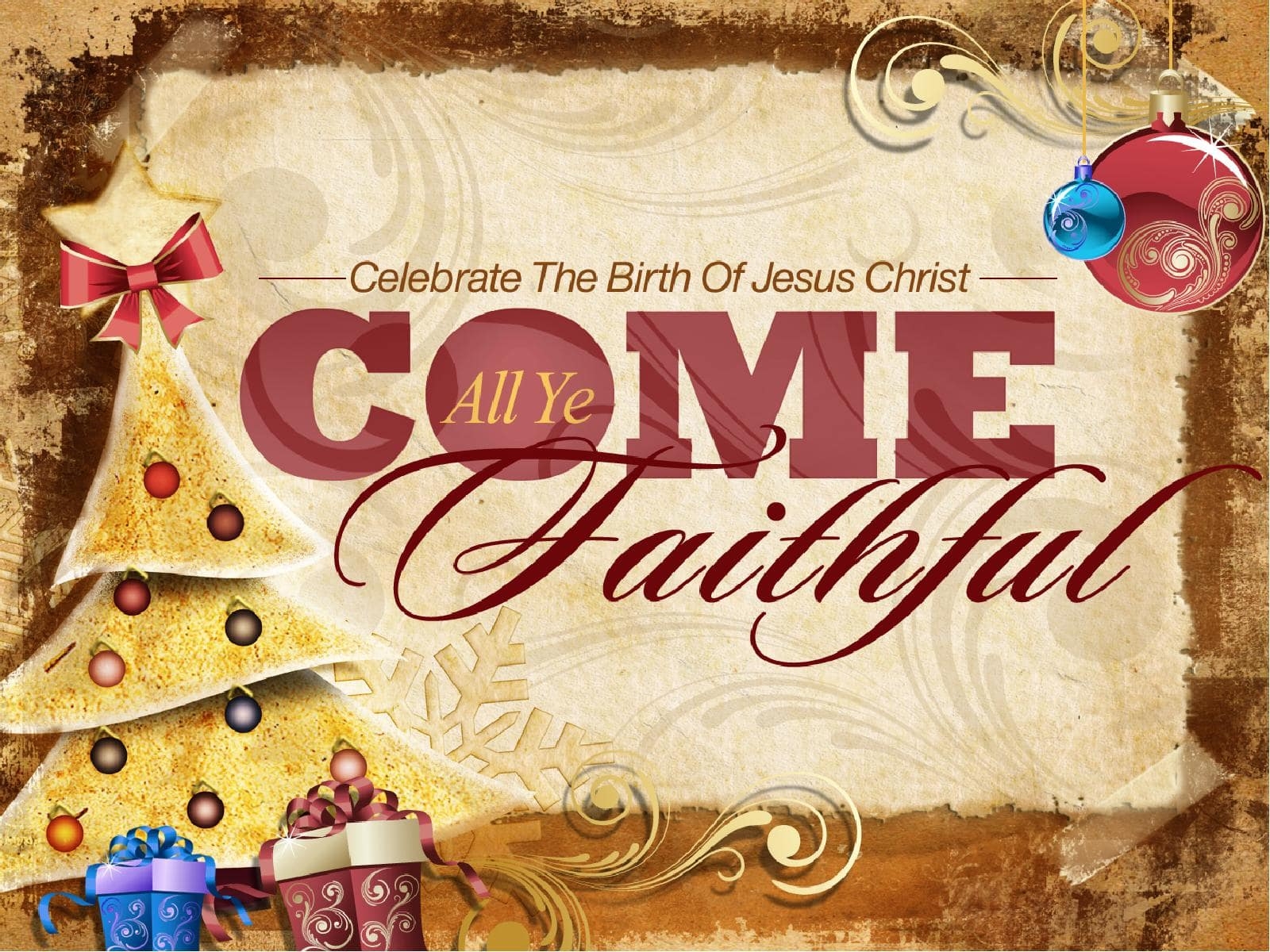 ShareFaith Media Vintage Christmas Church Bulletin ShareFaith Media