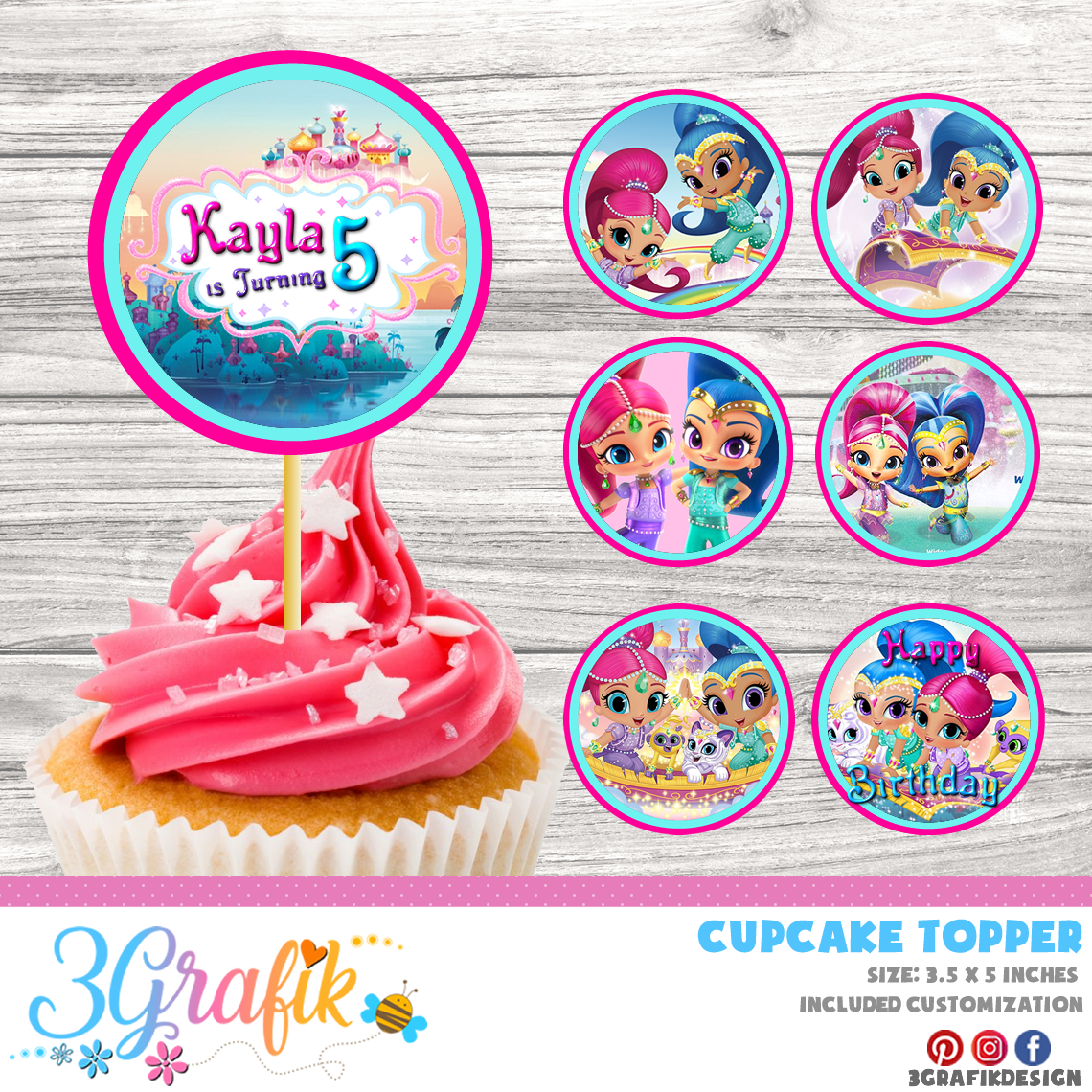 Shimmer And Shine Cupcake Toppers Printable