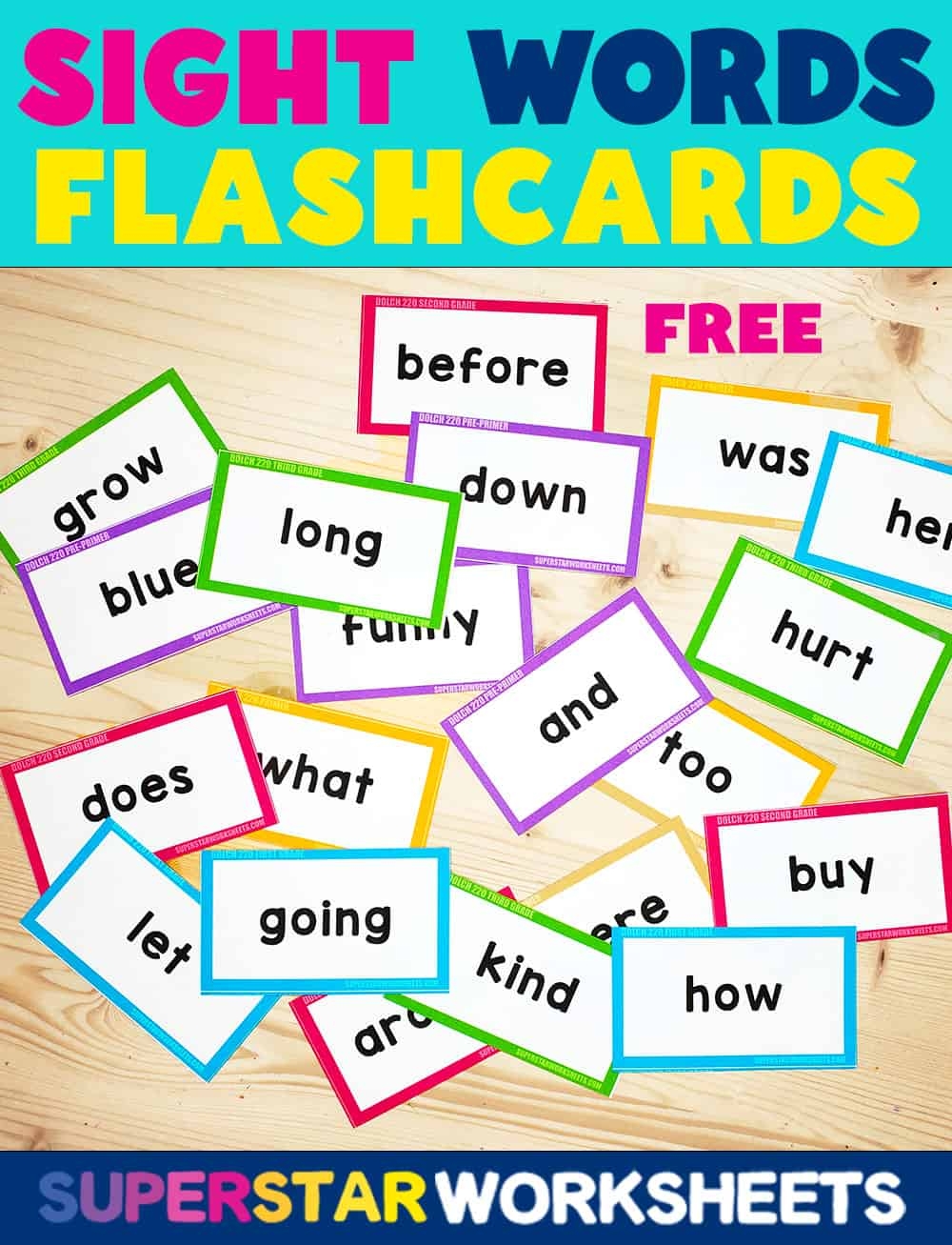 Free Printable Primer Sight Words Flashcards