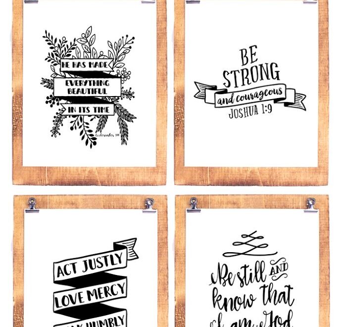Six Black And White Scripture Printables