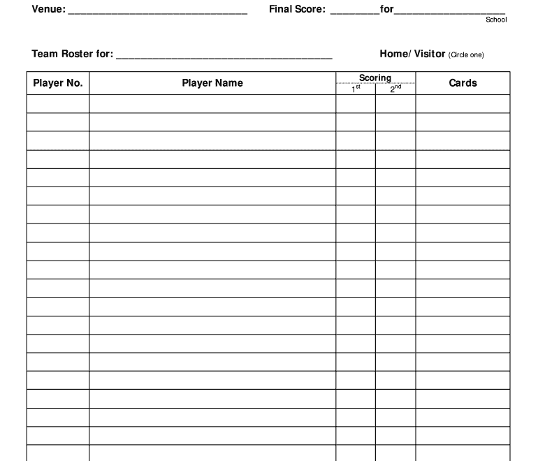 Soccer Game Sheet Template Fill Out Sign Online DocHub