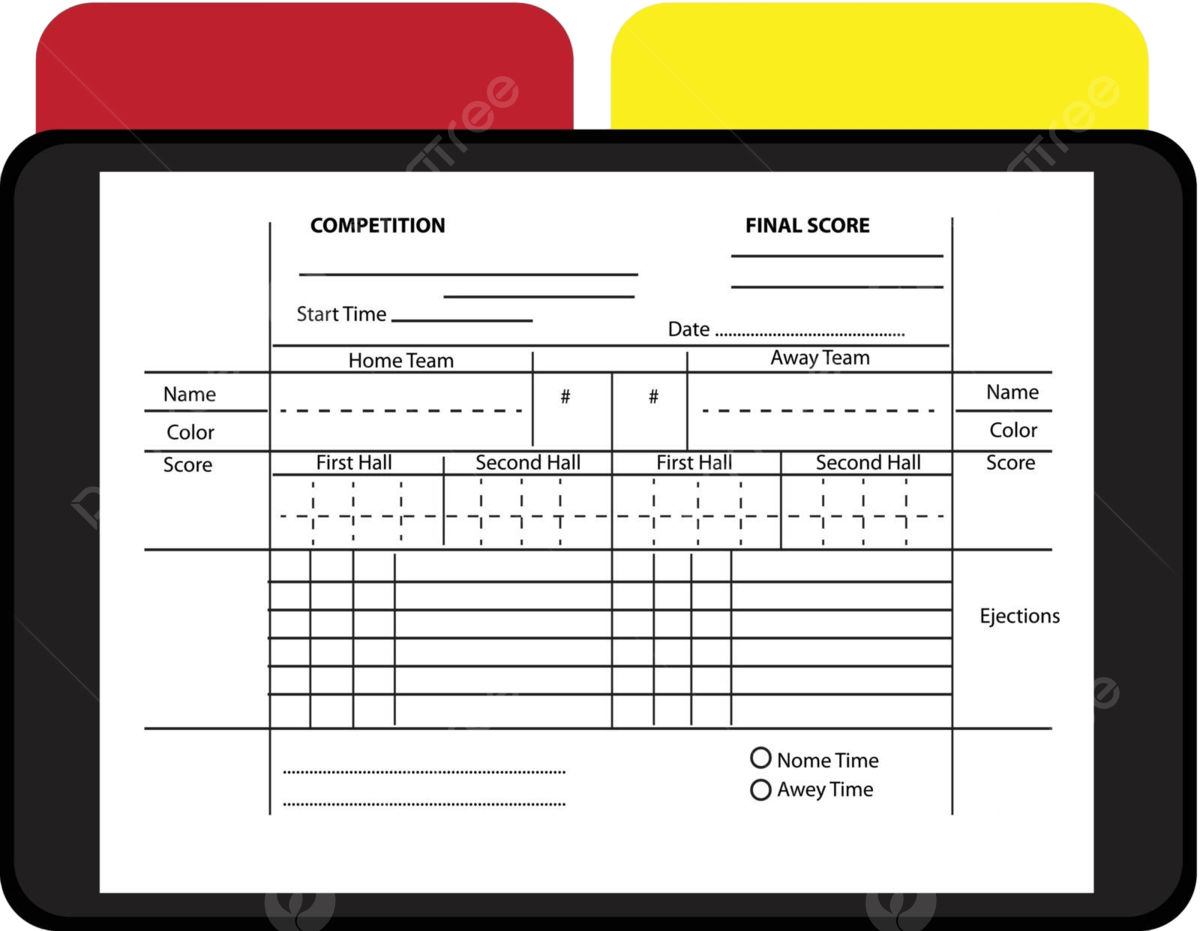 Soccer Referee Data Set Card Pad Football Vector Card Pad Football PNG And Vector With Transparent Background For Free Download