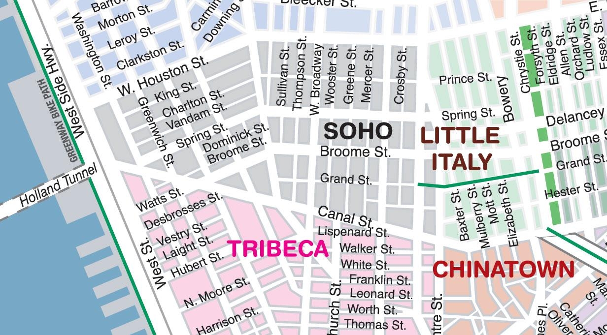 Soho NYC Map Soho New York Map New York USA 