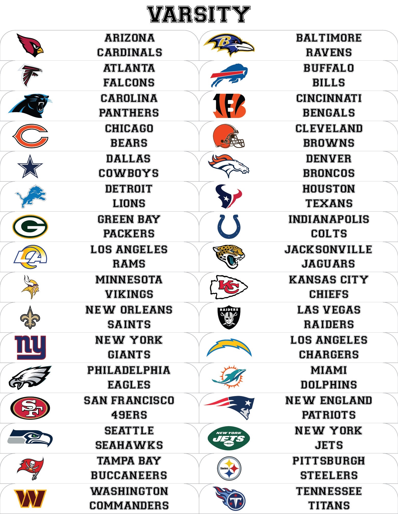 Sort Cards By Professional Football Teams Card Dividers W FREE NFL Labels Vertical Etsy de