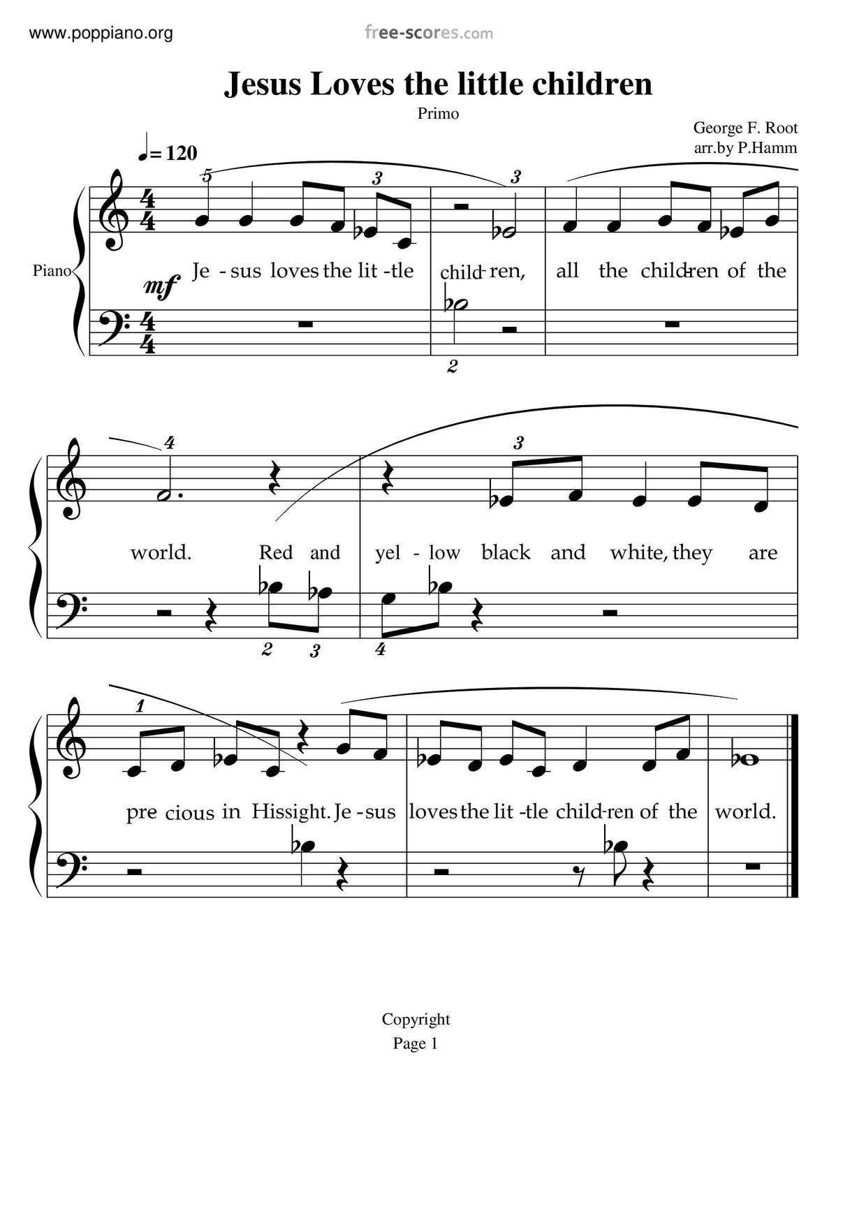  Spiritual Jesus Loves The Little Children Sheet Music Pdf Free Score Download 