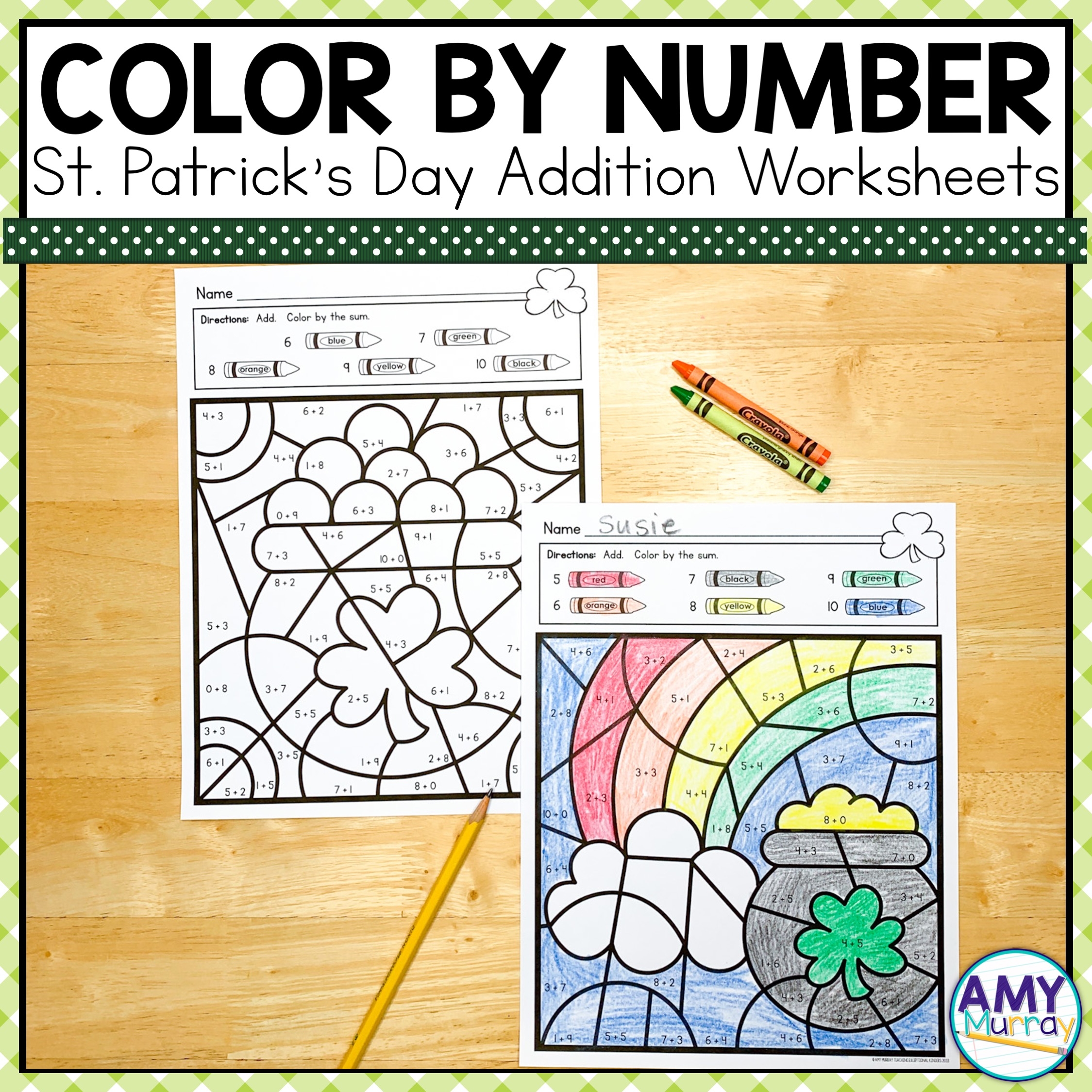 St Patrick s Day Color By Number Kindergarten Math Worksheets Teaching Exceptional Kinders