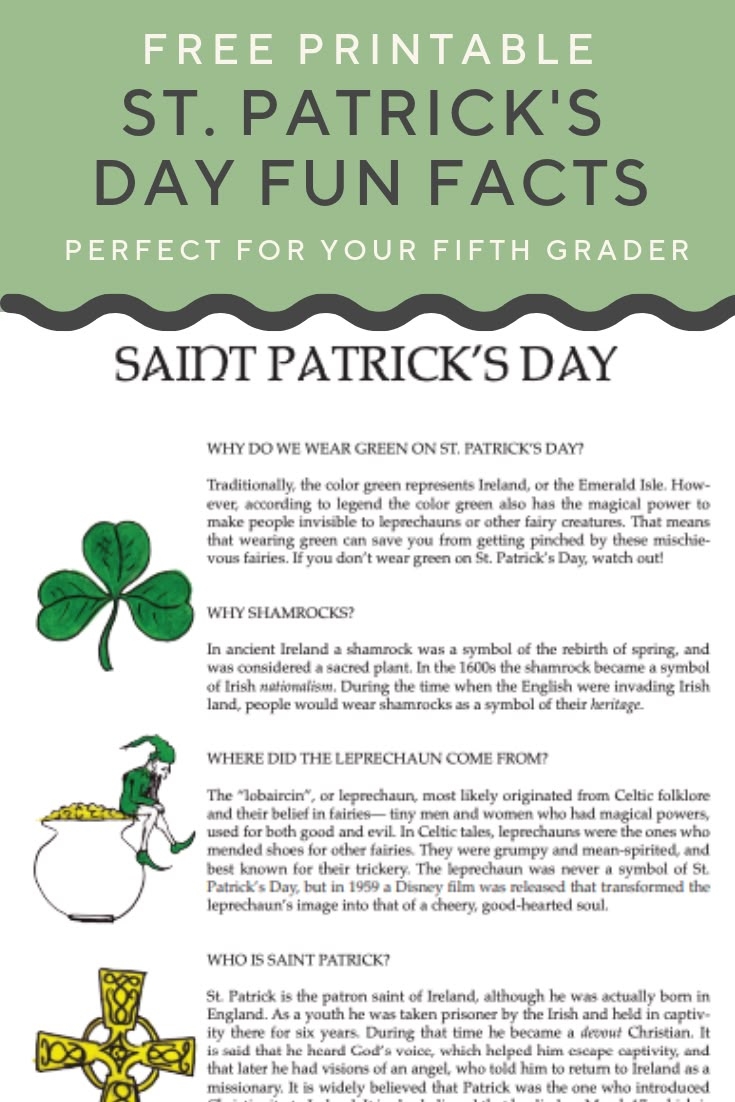 St Patrick s Day Fun Facts Worksheet Education