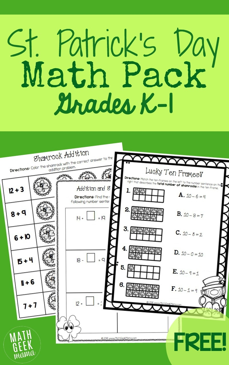St Patrick Day Math Printables