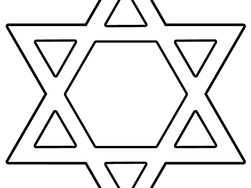 Star Of David Coloring Page Hanukkah