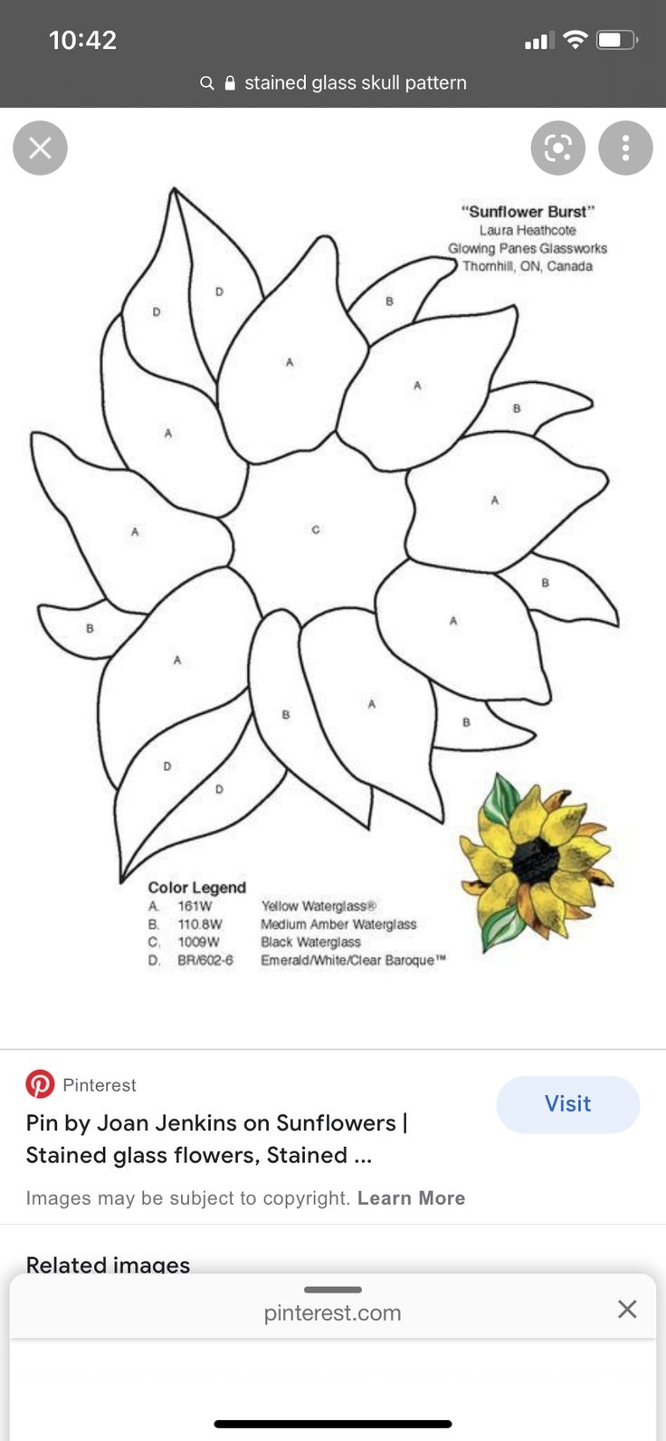 Sunflower Mosaic Pattern For Stained Glass Art