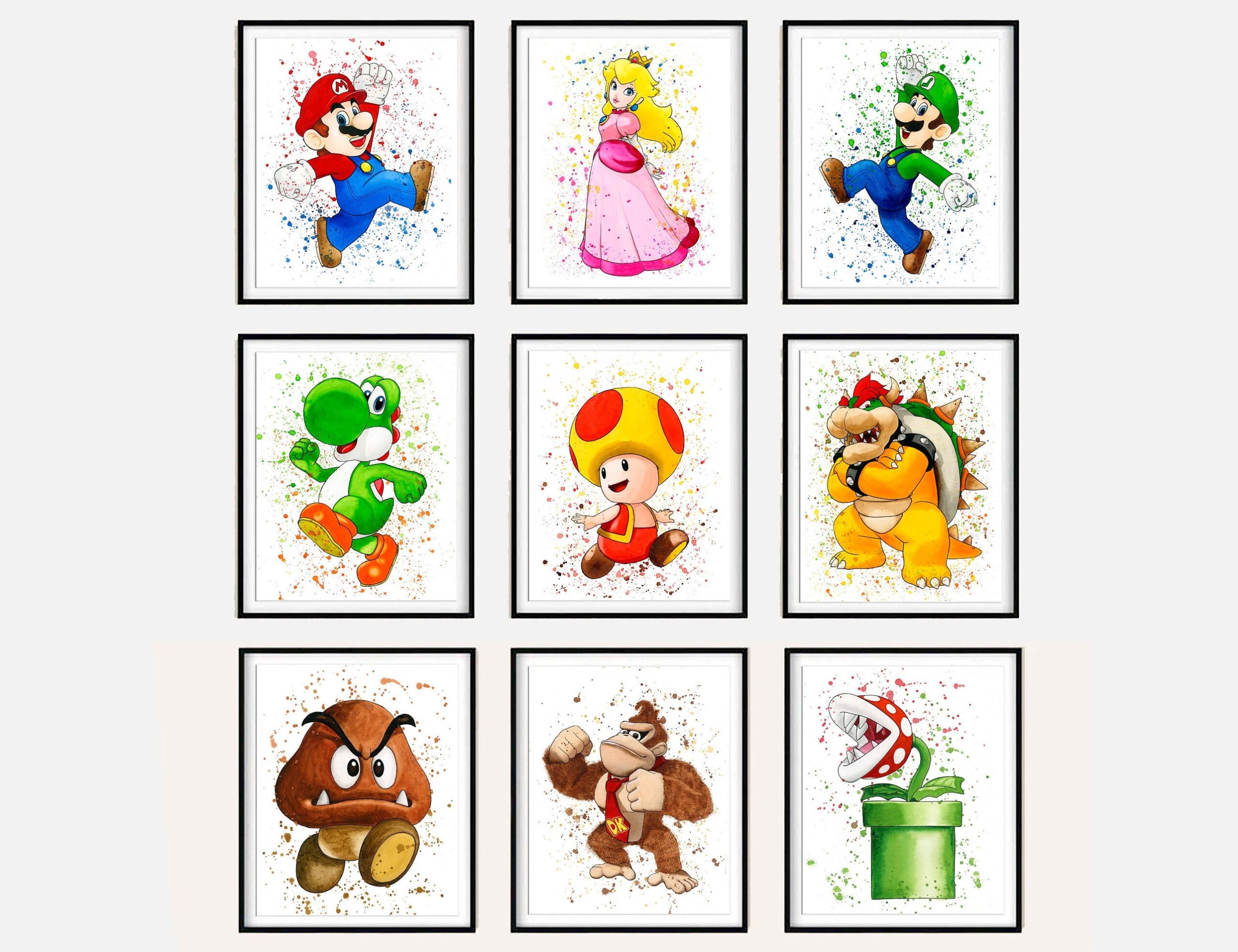 Super Mario Wall Art Set Printable Gaming Posters For Kids Room Or Nursery Digital Download Nintendo Themed Boys Room Decor Set Mario Etsy UK
