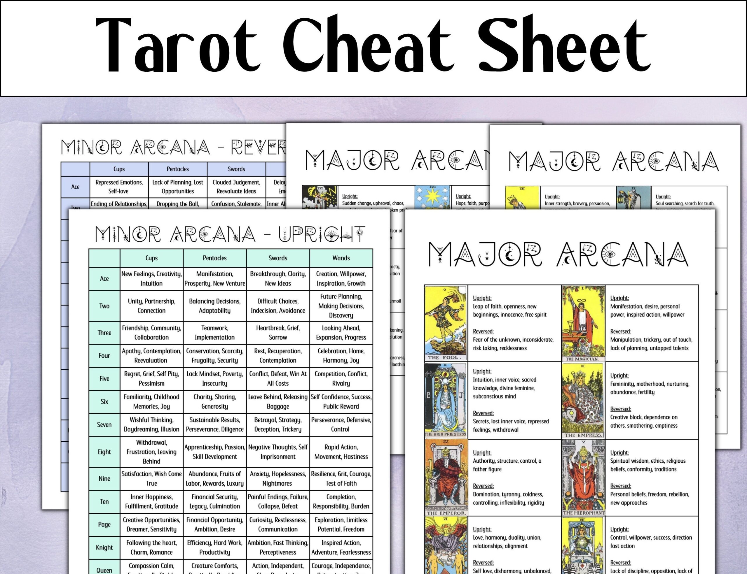 Printable Tarot Cards With Meanings