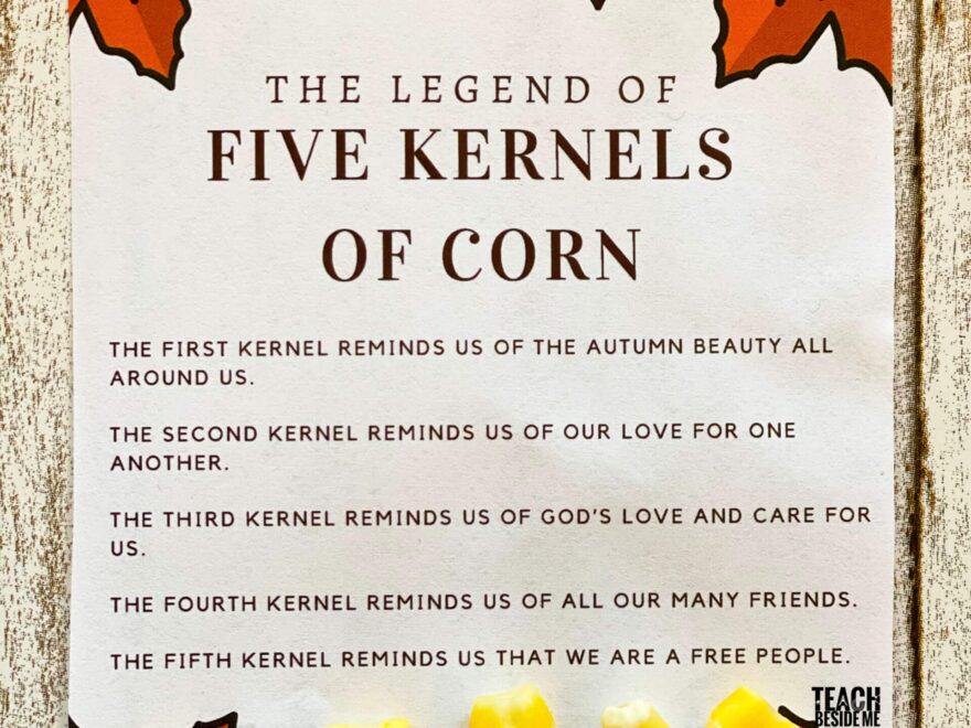 Thanksgiving Tradition Five Kernels Of Corn Teach Beside Me