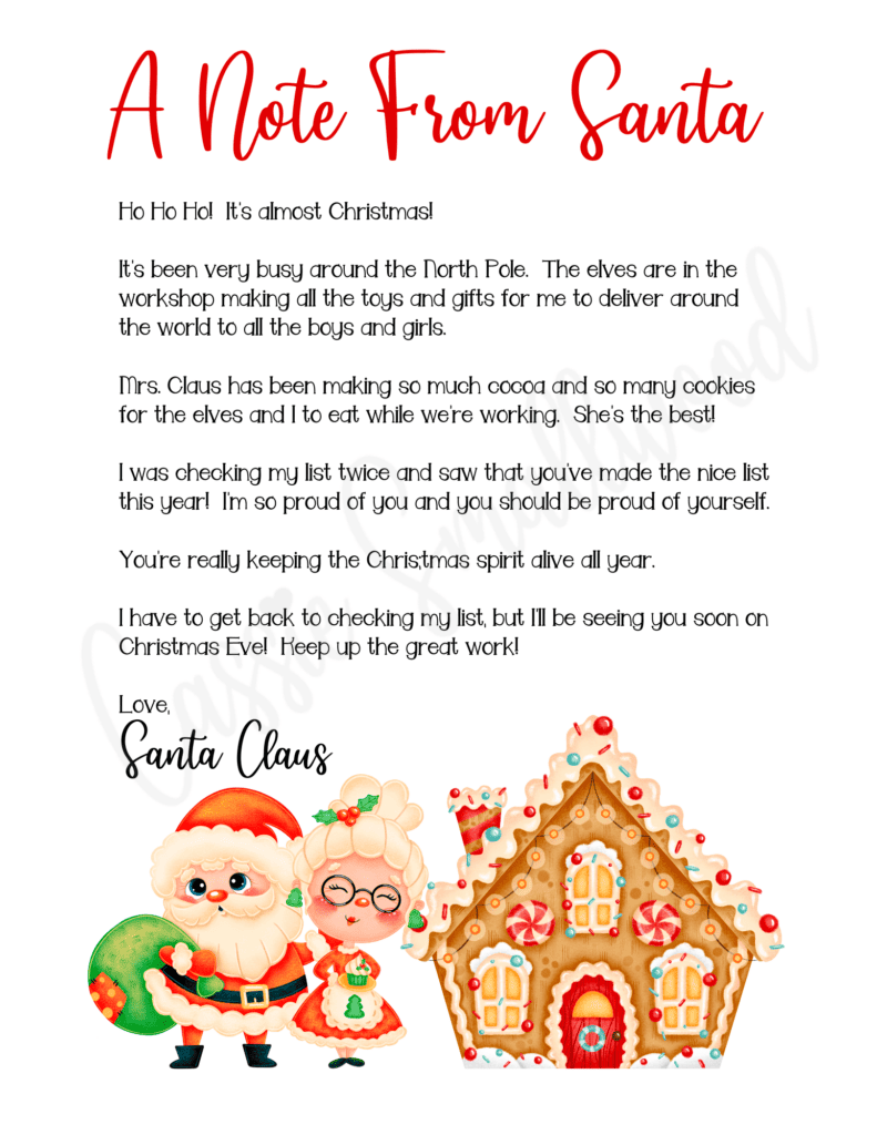 Printable Letters From Santa 2025