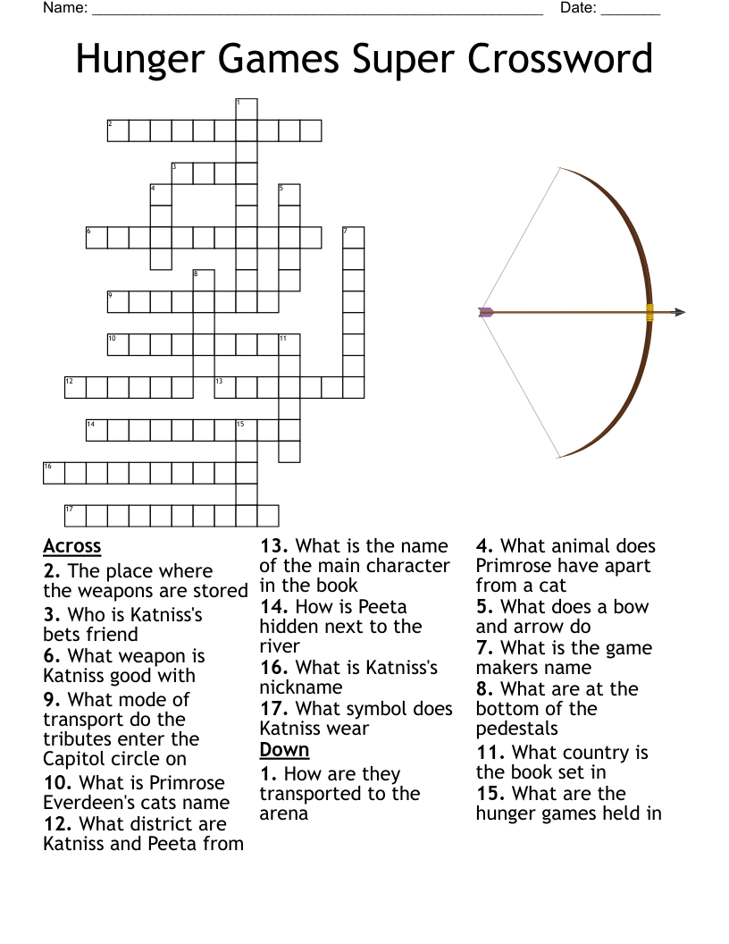 The Hunger Games Chapter 9 10 Crossword WordMint
