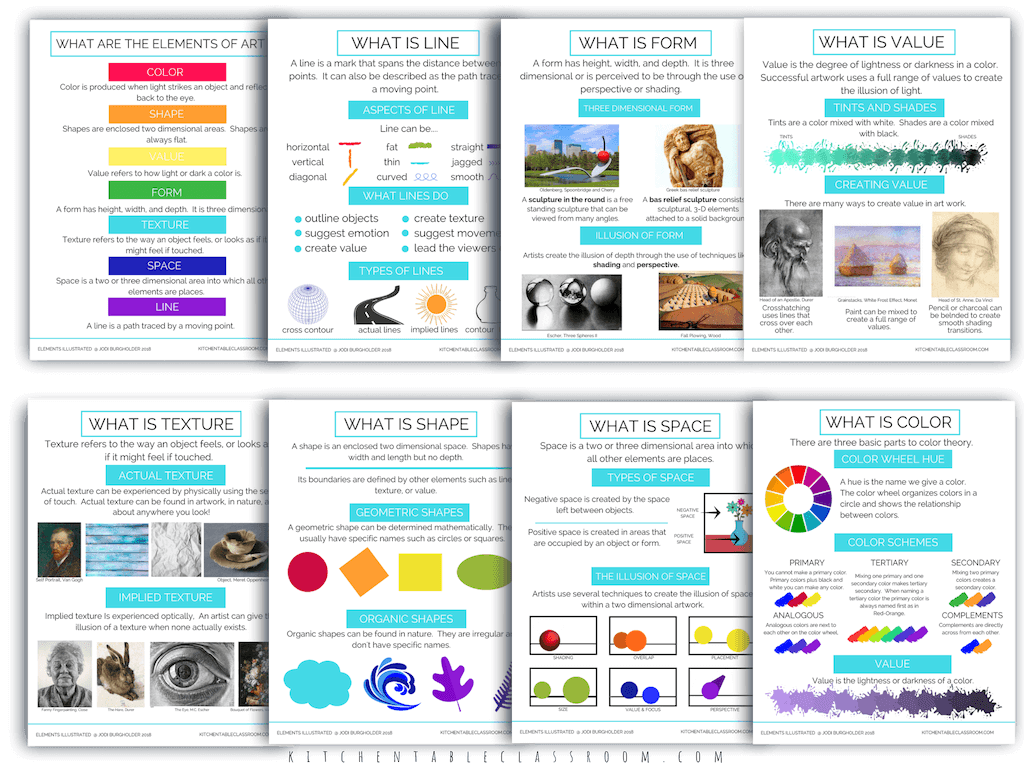 The Illustrated ELements Elements Of Art Posters And Printable Bundle The Kitchen Table Classroom