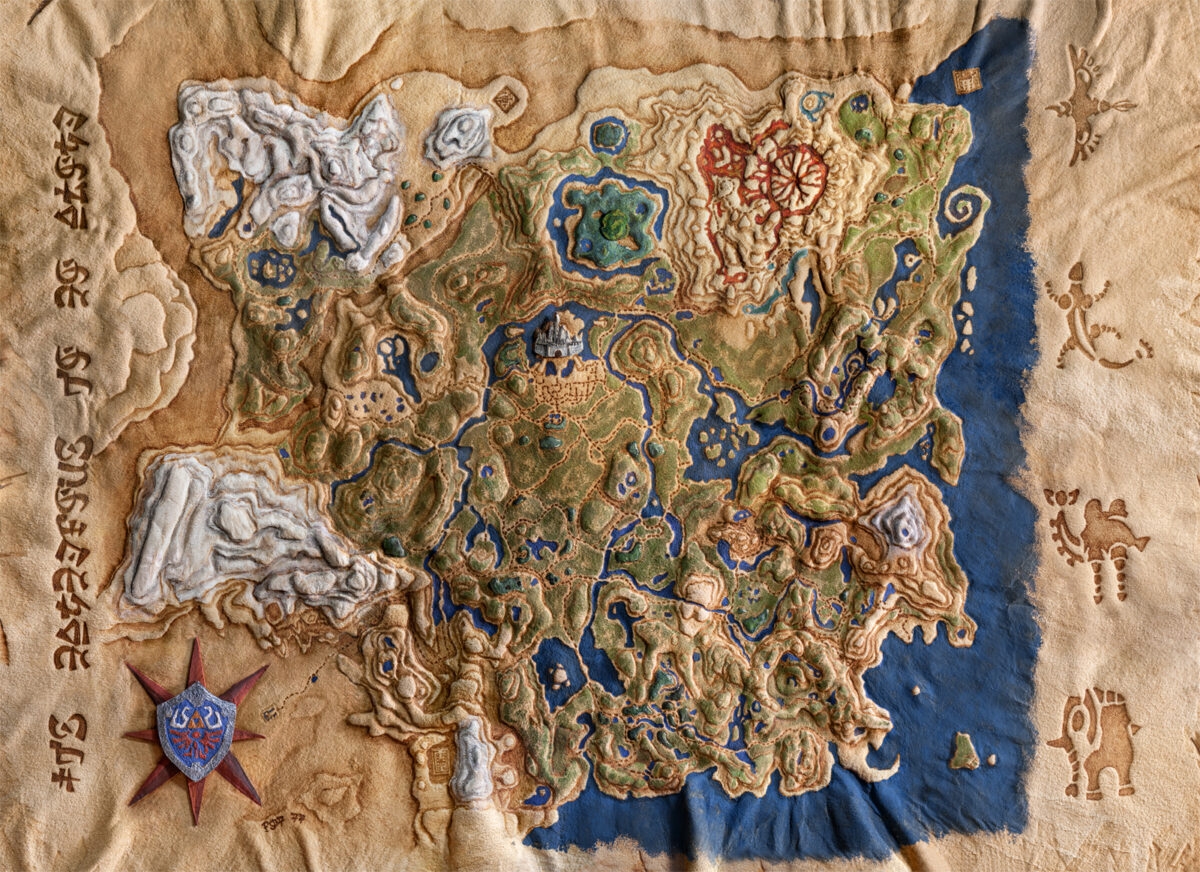 The Legend Of Zelda Breath Of The Wild Map Reproduction Cave Geek Art