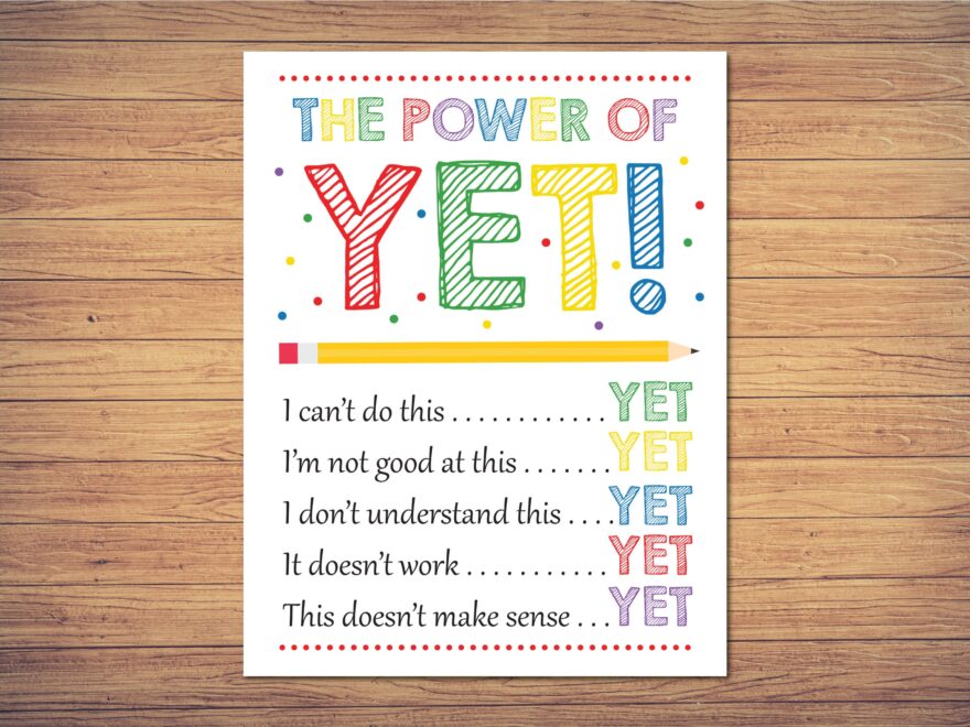 The Power Of Yet Poster Printable motivational Wall Art growth Mindset Poster instant Download teacher Classroom Decor counselor Poster Etsy