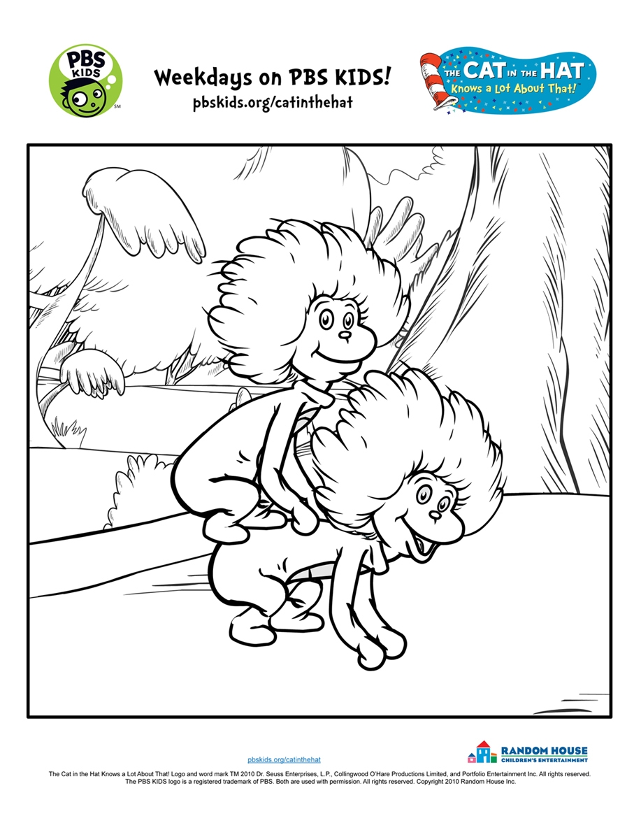 Thing 1 And Thing 2 Coloring Page Kids PBS KIDS For Parents