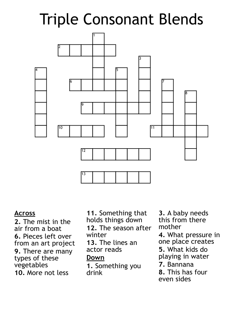 Triple Consonant Blends Word Search WordMint